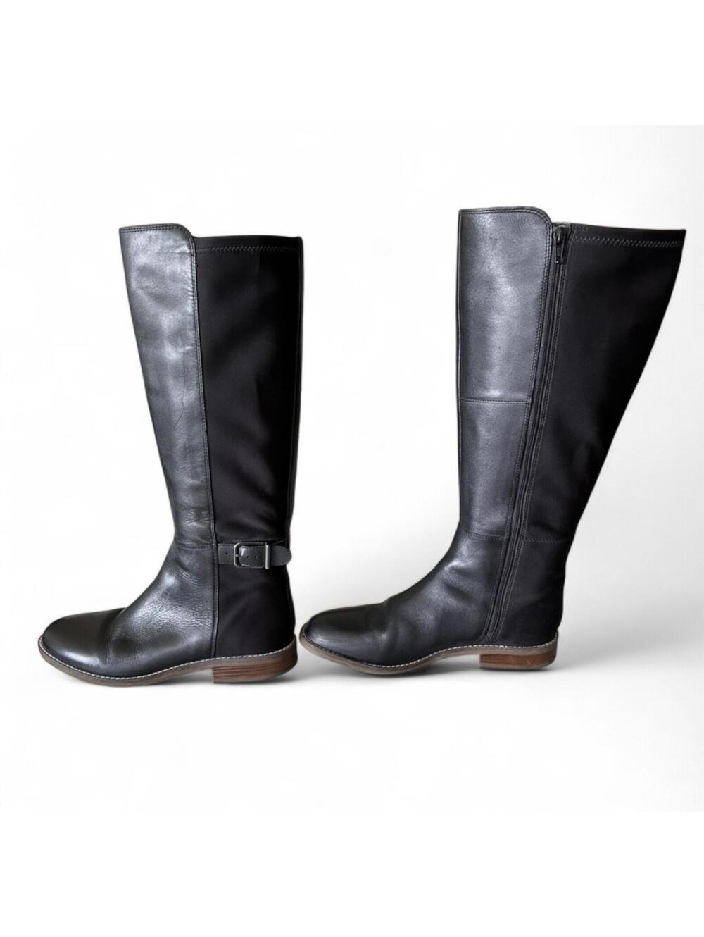 Clarks Camzin Women’s Black Leather Knee High Boots Size 8.5 - Picture 5 of 7